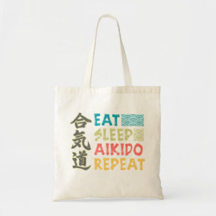 Sac à main vintage rétro Eat Sleep Aikido Repeat