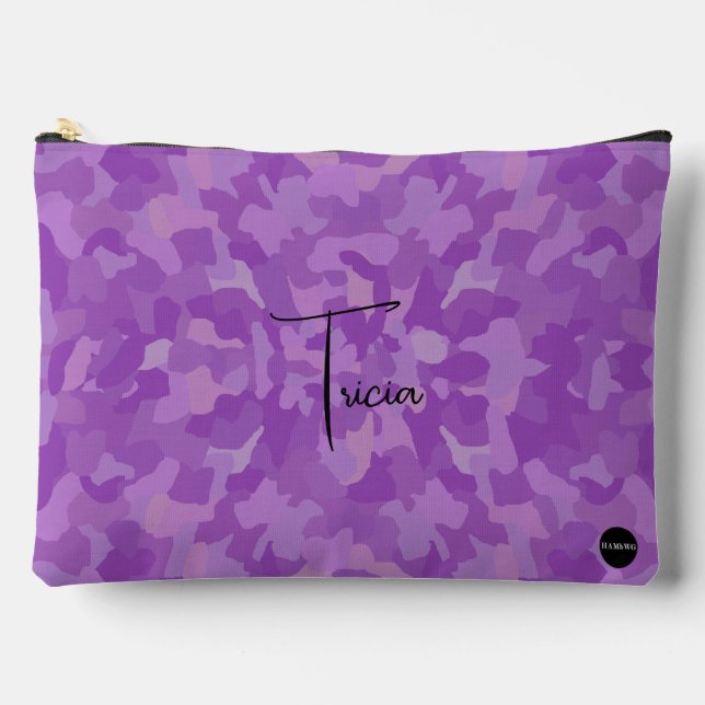 Sac à Maquillage Camouflage Violet HAMbyWG (Recto)