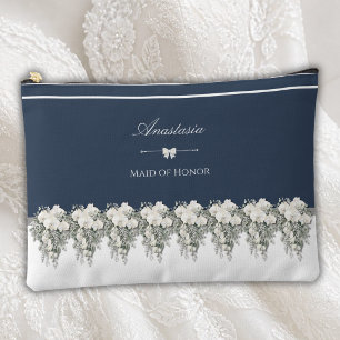 Sac à Maquillage Élégant Orchidée Bleu Marine Demo