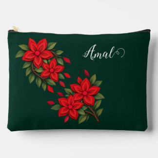 Sac à Maquillage Personnalisé Fleurs Rouges Émerau