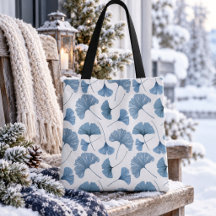 Sac à motif aquarelle botanique bleu et blanc