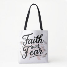 Sac à provisions avec Bible Foi Sur La Peur Floral