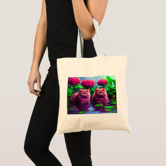 Sac à provisions avec illustration de chat 