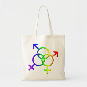 Sac à provisions d'amour d'arc-en-ciel du sac