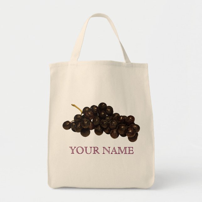 Sac à provisions réutilisable de raisins pourpres (Devant)
