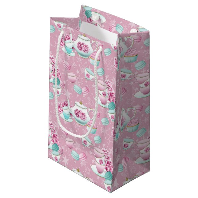 Sac à thé à fleurs roses (Devant Angle)