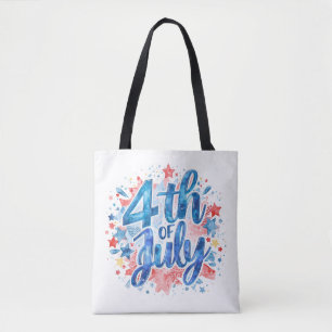 Sac à tote aquarelle du 4 juillet patriotique
