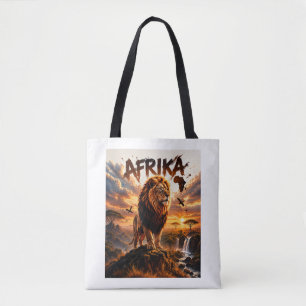 Sac à Tote Artistique sur la Faune du Lion Majestu