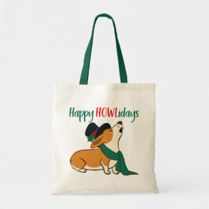 Sac à Tote Chien de Noël Corgi Chantant