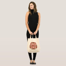 Sac à Tote en Toile à Cœur Floral J'Aime Ma Mère