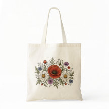 Sac à Tote en toile "Sois une Fleur Sauvage" Rétro