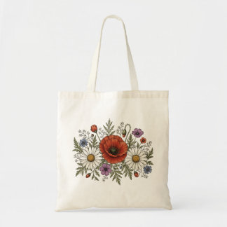 Sac à Tote en toile "Sois une Fleur Sauvage" Rétro
