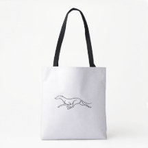 Sac à Tote Épaule en Ligne Simple Art Greyhound Mo