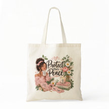 Sac À Tote Floral De Protection De Votre Paix