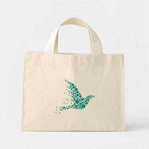 Sac à Tote Minimaliste Colombe de la Paix à Points