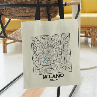 Sac à Tote Plan de la Ville de Milan, Italie