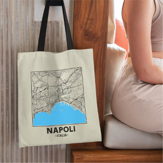 Sac à Tote Plan de la Ville de Naples, Italie