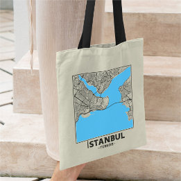 Sac à Tote Plan de la Ville d'Istanbul, Turquie