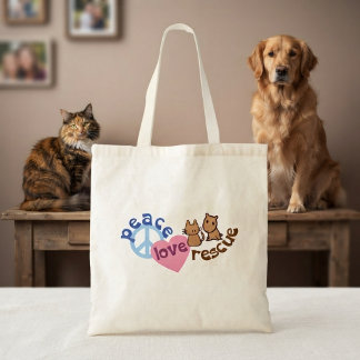 Sac à Tote Sauvetage Animalier Paix Amour