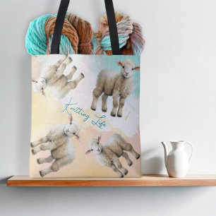 Sac à tricot ou à projet de la vie de petits agnea