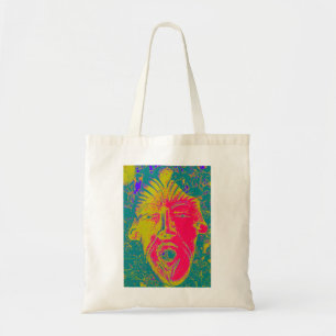sac à visage rouge et jaune