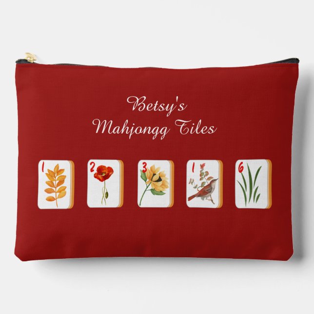 Sac Accessoire de carreaux Mahjong Fleur (Recto)