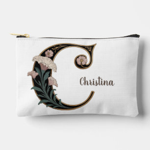 Sac Accessoires Lettre Florale Noir Art Nouveau
