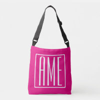 3 Initiales Monogramme | Blanc sur rose chaud