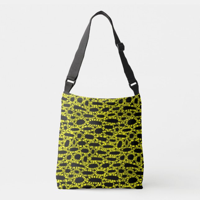 Sac Ajustable Abstrait 250923 - Jaune sur Noir (Devant)