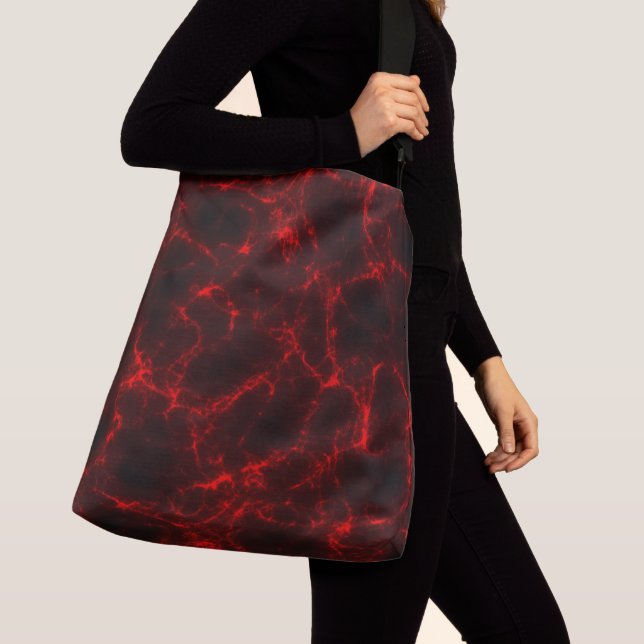 Sac Ajustable Abstrait en marbre rouge et noir (De près)