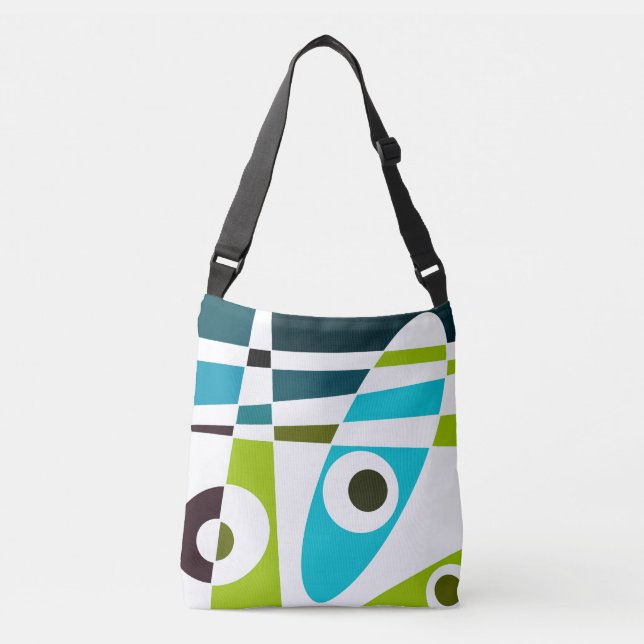 Sac Ajustable Abstrait Surf Olive Blue Turquoise Planner (Devant)