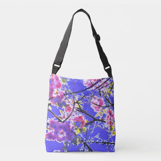 Sac Ajustable Abstraite fleur orientale imprimé bleu (Devant)