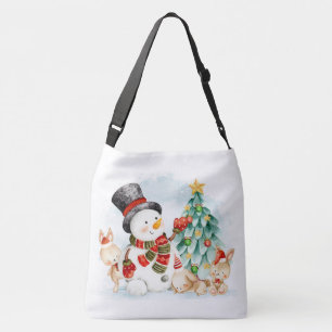 Sac Ajustable Adorables Bunnies Et Arbre De Snowman De Noël