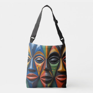 Sac Ajustable African Tribal Masks Trio  Dynamic Symmetry  