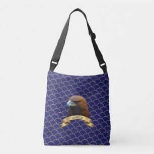 Sac Ajustable Aigle doré et ruban sur des cercles bleus sans cou