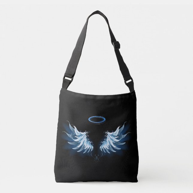 Sac Ajustable Ailes d'angle brillant bleu sur arrière - plan noi (Devant)