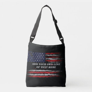 Sac Ajustable Ajouter votre propre texte sur grunge American fla