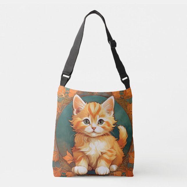 Sac Ajustable Alphonse Mucha Style Chat orange (Devant)