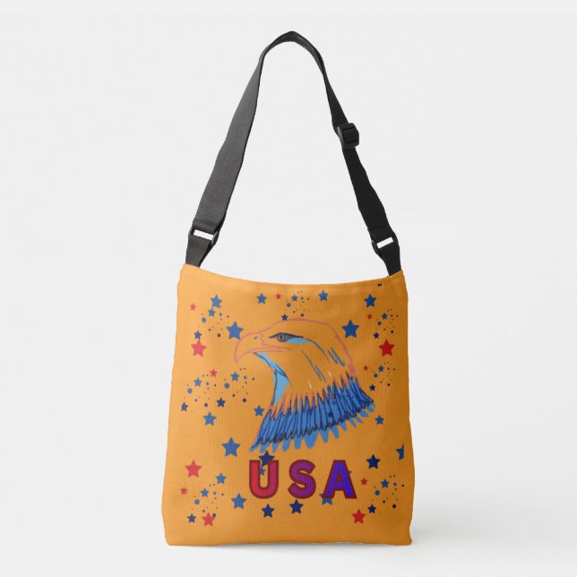 Sac Ajustable American patriotic eagle orange (Devant)