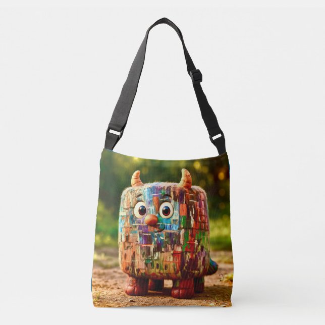 Sac Ajustable Amis Bizarres – Affiche de Monstre Cube Patchwork (Devant)
