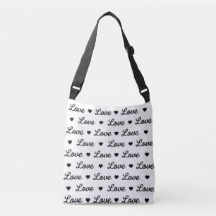 Sac Ajustable Amour élégant noir et blanc