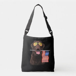 Sac Ajustable Amoureux des chiens Drapeau américain au chocola