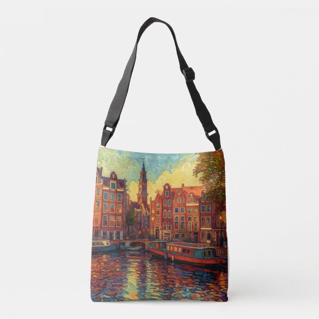 Sac Ajustable Amsterdam canal maisons de style van Gogh (Dos)