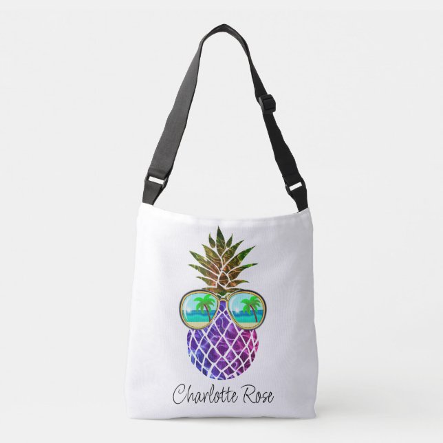 Sac Ajustable Ananas rose violet tropical (Devant)
