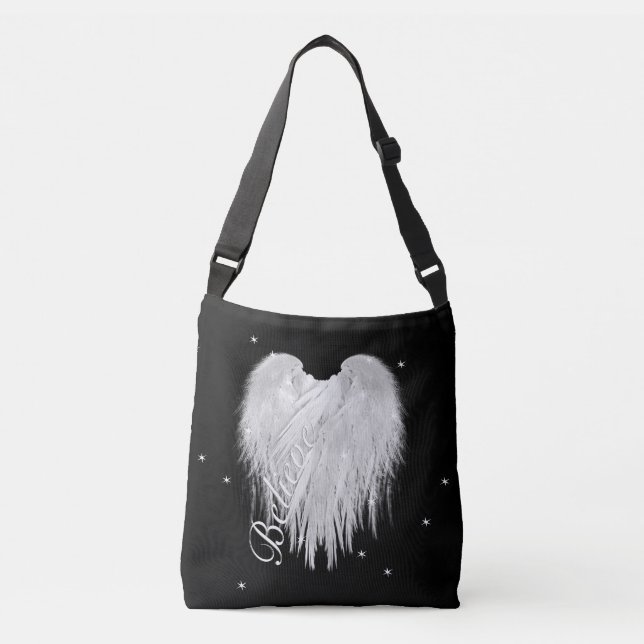 Sac Ajustable ANGEL WINGS 'Believe' Coeur Black Starry (Devant)