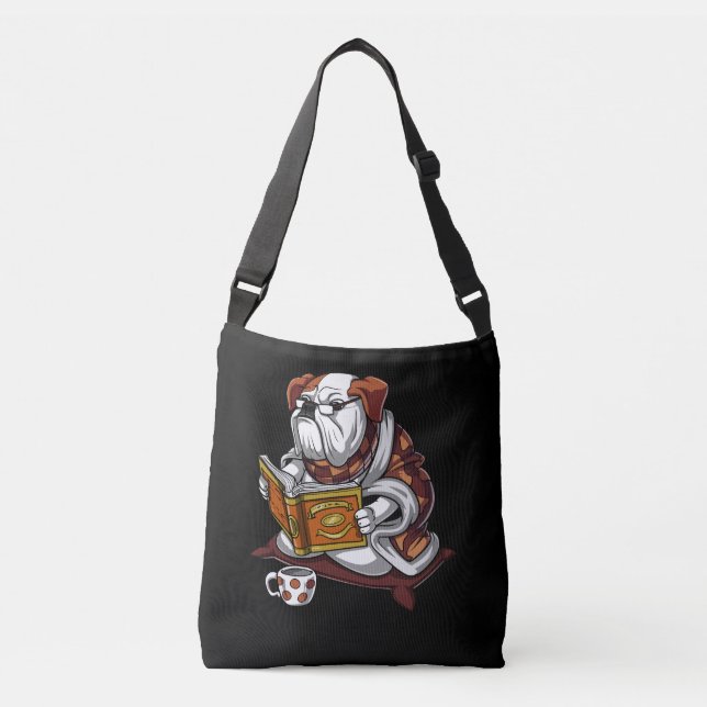Sac Ajustable Anglais Buldog Book Reading Dog Funny Pet (Devant)