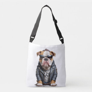 Sac Ajustable Anglais Bulldog Biker Rebel dans Cool de veste en