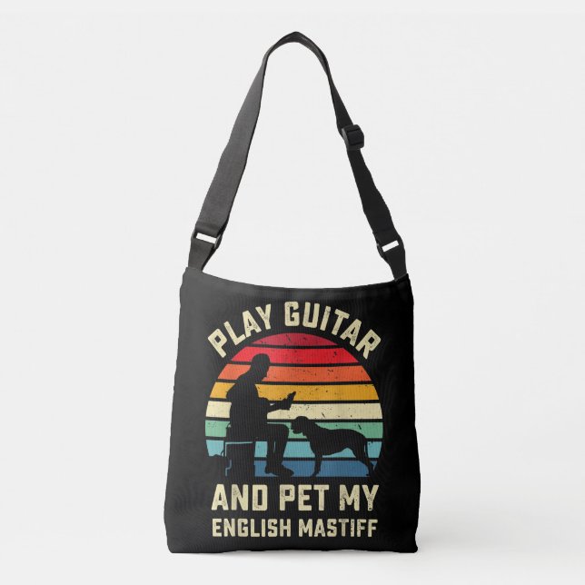 Sac Ajustable Anglais Ma Lover Guitariste Propriétaire d'un chie (Devant)