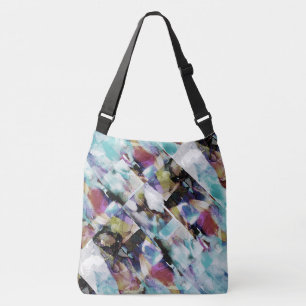 Sac Ajustable Aqua Fuschia Violet Beige Diagonal Lignes peintes