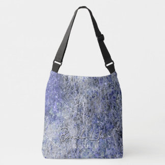 Sac Ajustable Aquarelle bleue Abstraite florissante avec texte p